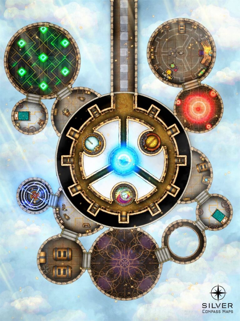 A mechanical dungeon in the air.