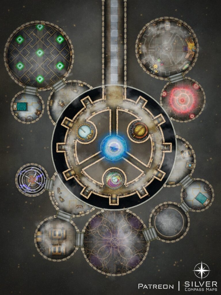 A dungeon with cogs covered in smoke